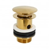 Донный клапан с системой "Клик-клак" с переливом, брашированное золото ECO-SAT-BORO
