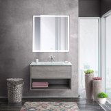 Мебель для ванной комнаты BELBAGNO KRAFT-800 с одним выкатным ящиком и одной открытой полкой
