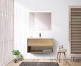 Мебель для ванной комнаты BELBAGNO KRAFT-900 с одним выкатным ящиком и одной открытой полкой