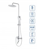 Душевая стойка со смесителем и изливом BelBagno AURORA-VSCM-CRM