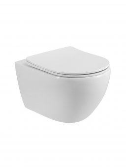 Унитаз подвесной безободковый с сиденьем и смывом TORNADO CEZARES STREAM-TOR