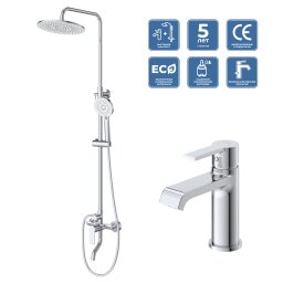 Комплект смесителей для ванной комнаты BelBagno AURORA-VSCM/LVM-CRM