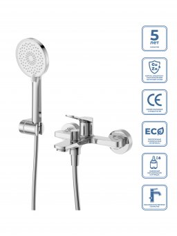 Смеситель для ванны и душа BelBagno UNIQUE-VASM-CRM
