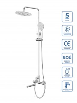 Душевая стойка со смесителем и изливом BelBagno UNIQUE-VSCM-CRM